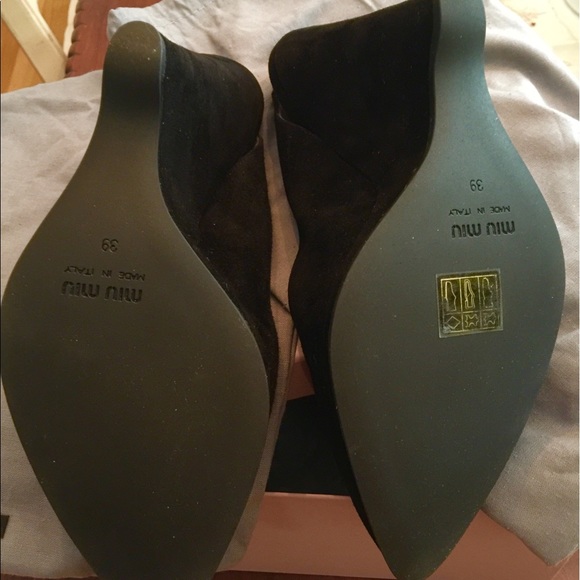 Miu Miu Nero Black Suede Wedges - Picture 4 of 4